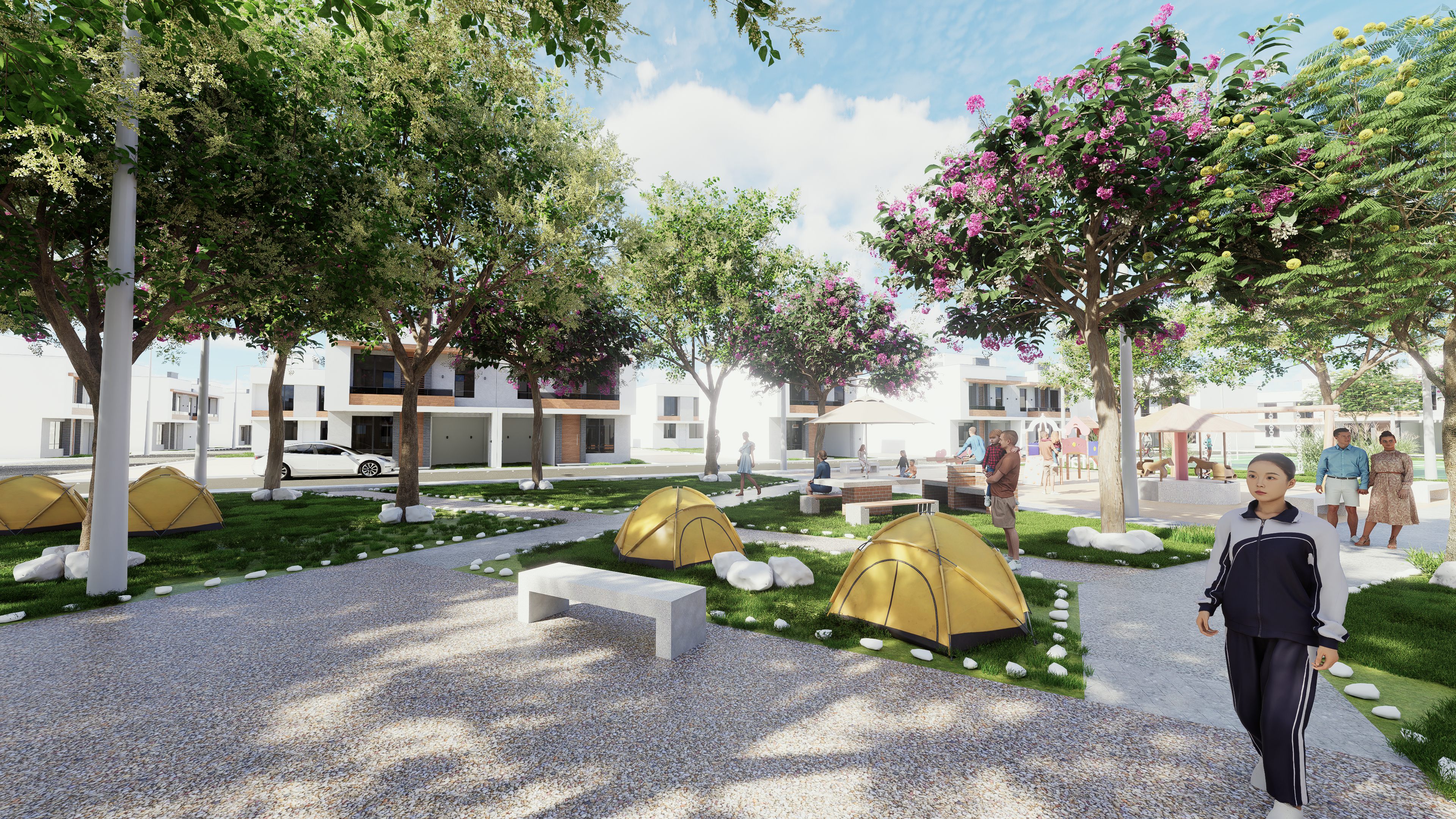 Club House y áreas verdes del proyecto