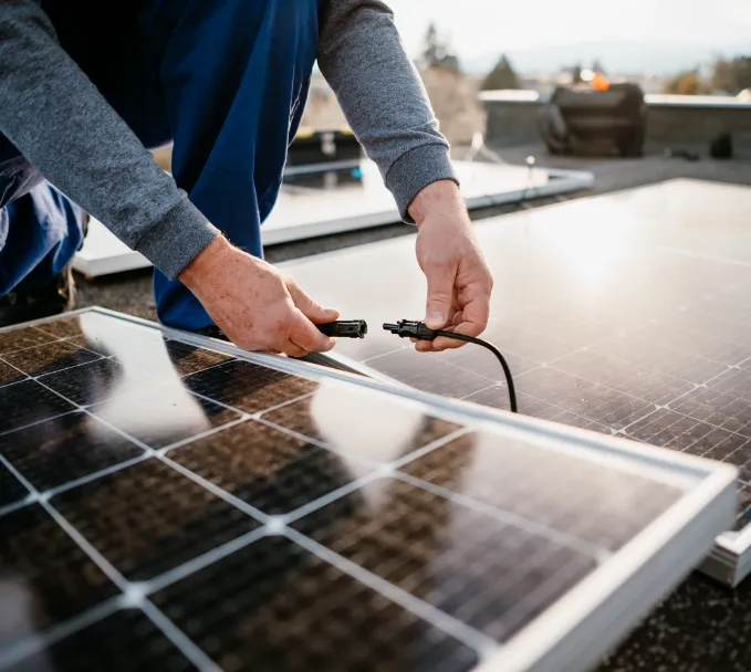 Solar panels on a home