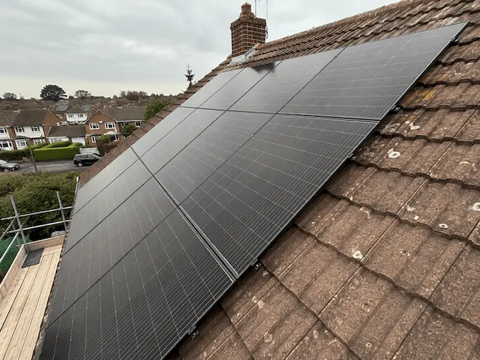 Completed solar panel installation
