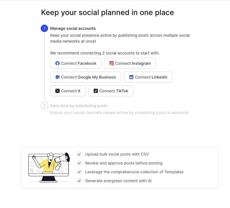 Social media scheduling tool