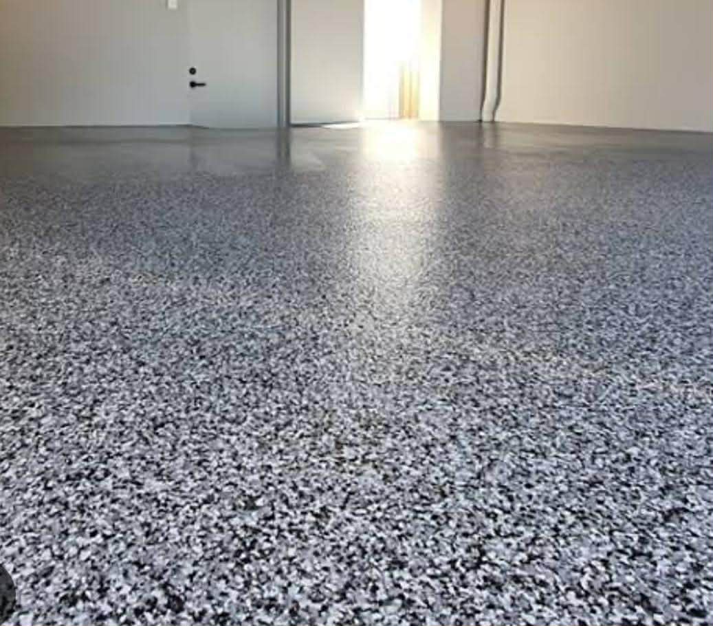 epoxy floor with black flakes