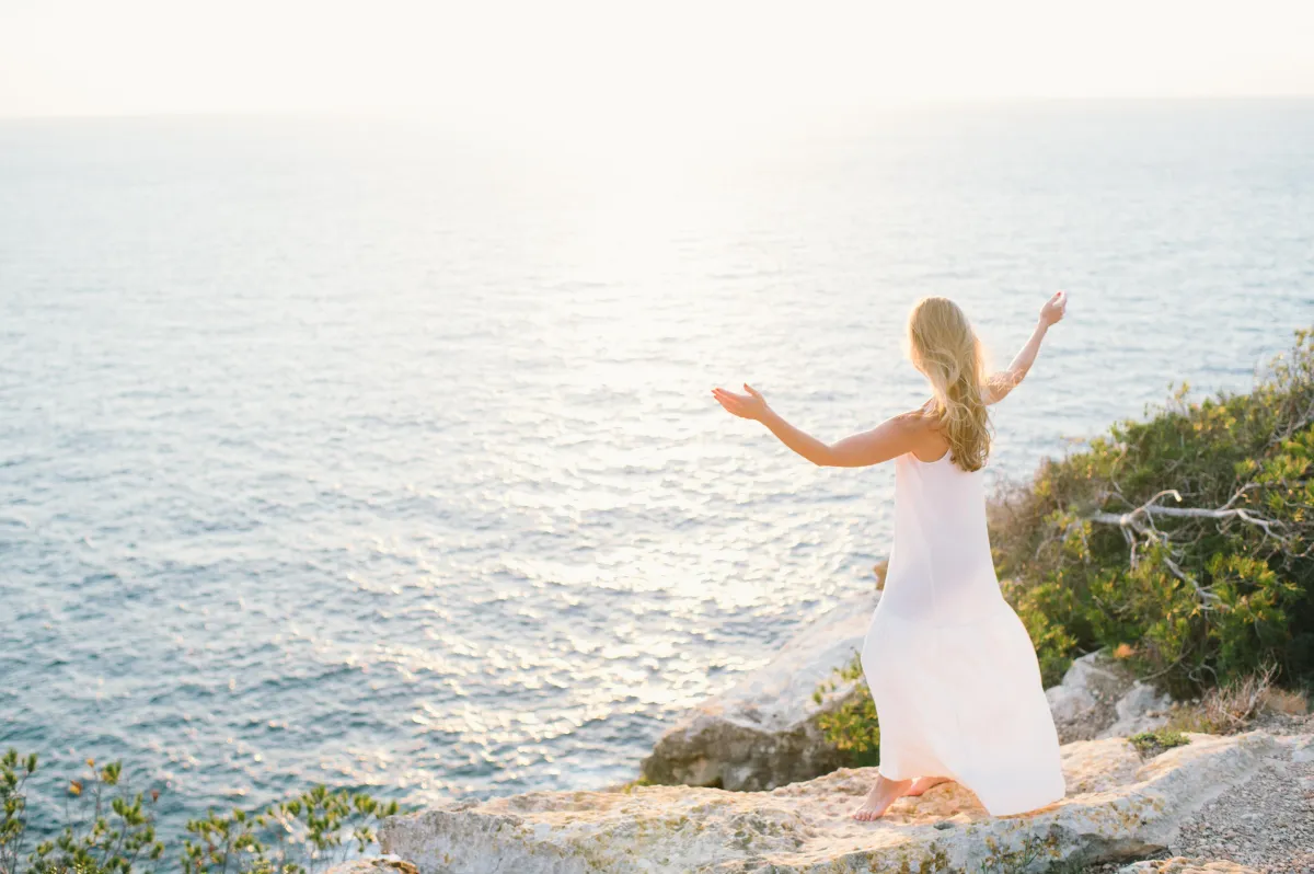 Image of women surrounded by light