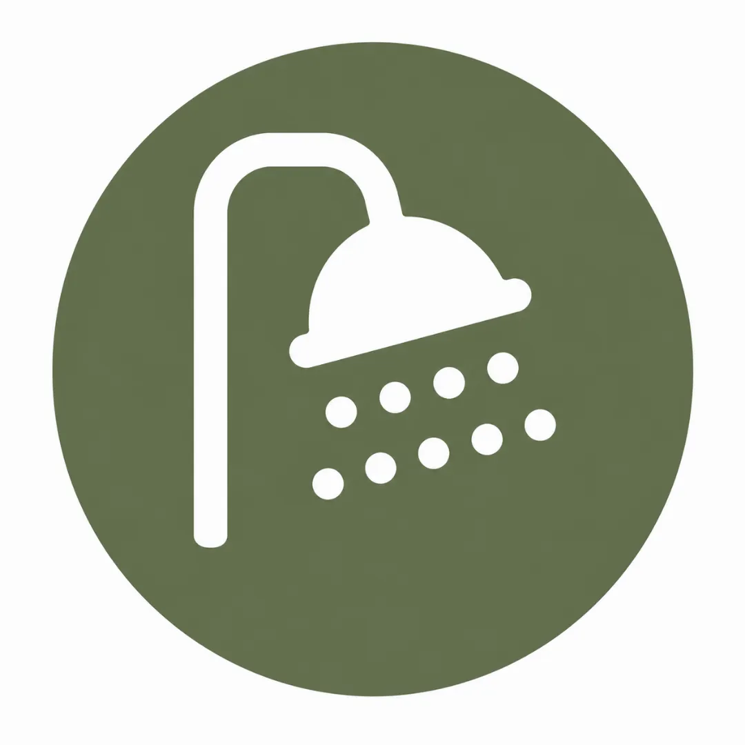 Clean restroom and shower facilities with modern fixtures at Possum Kingdom RV Resort