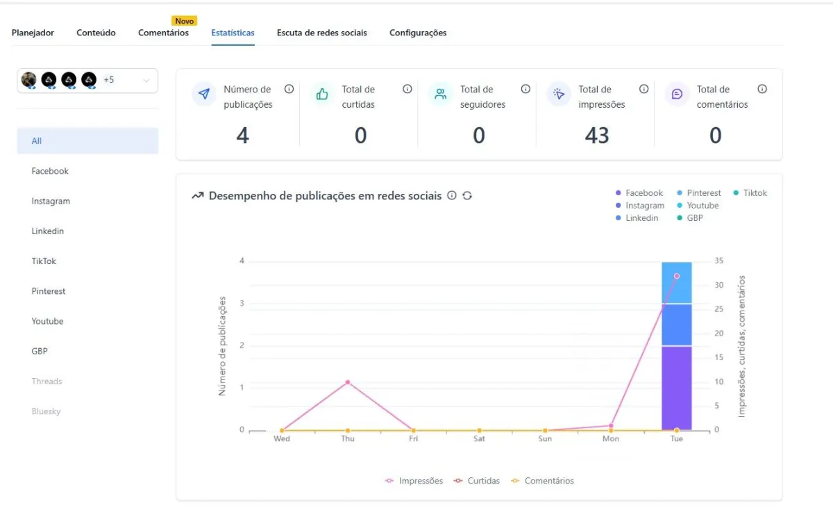 Profissional usando HUB Social Planner em tablet