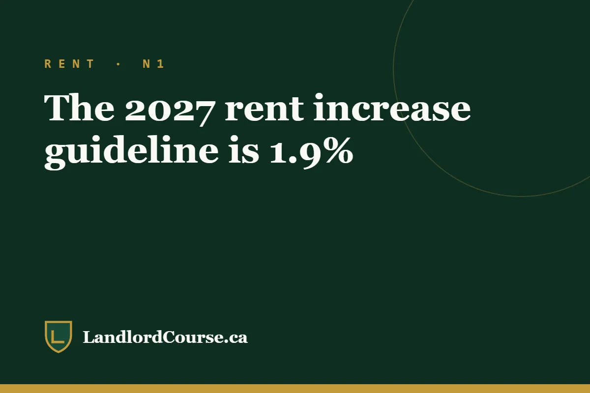 The 2027 Ontario rent increase guideline is 1.9%