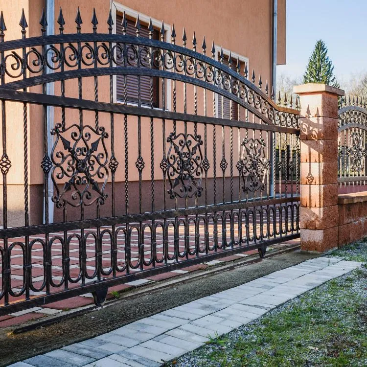 Metal fence and railing