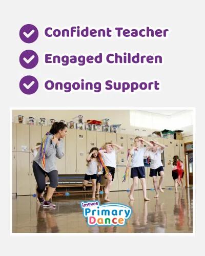 Teacher delivering primary dance lesson