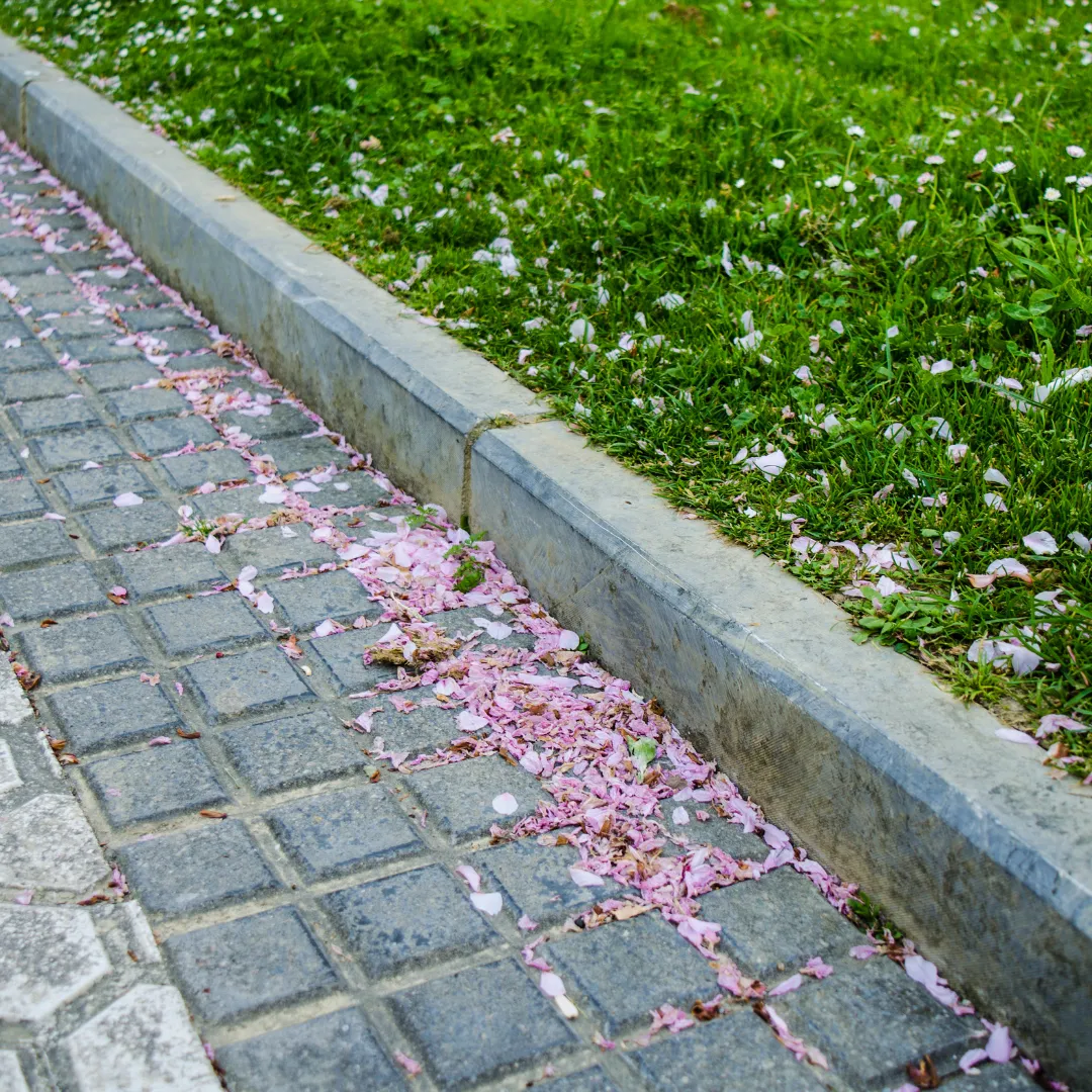 Curb pressure washing