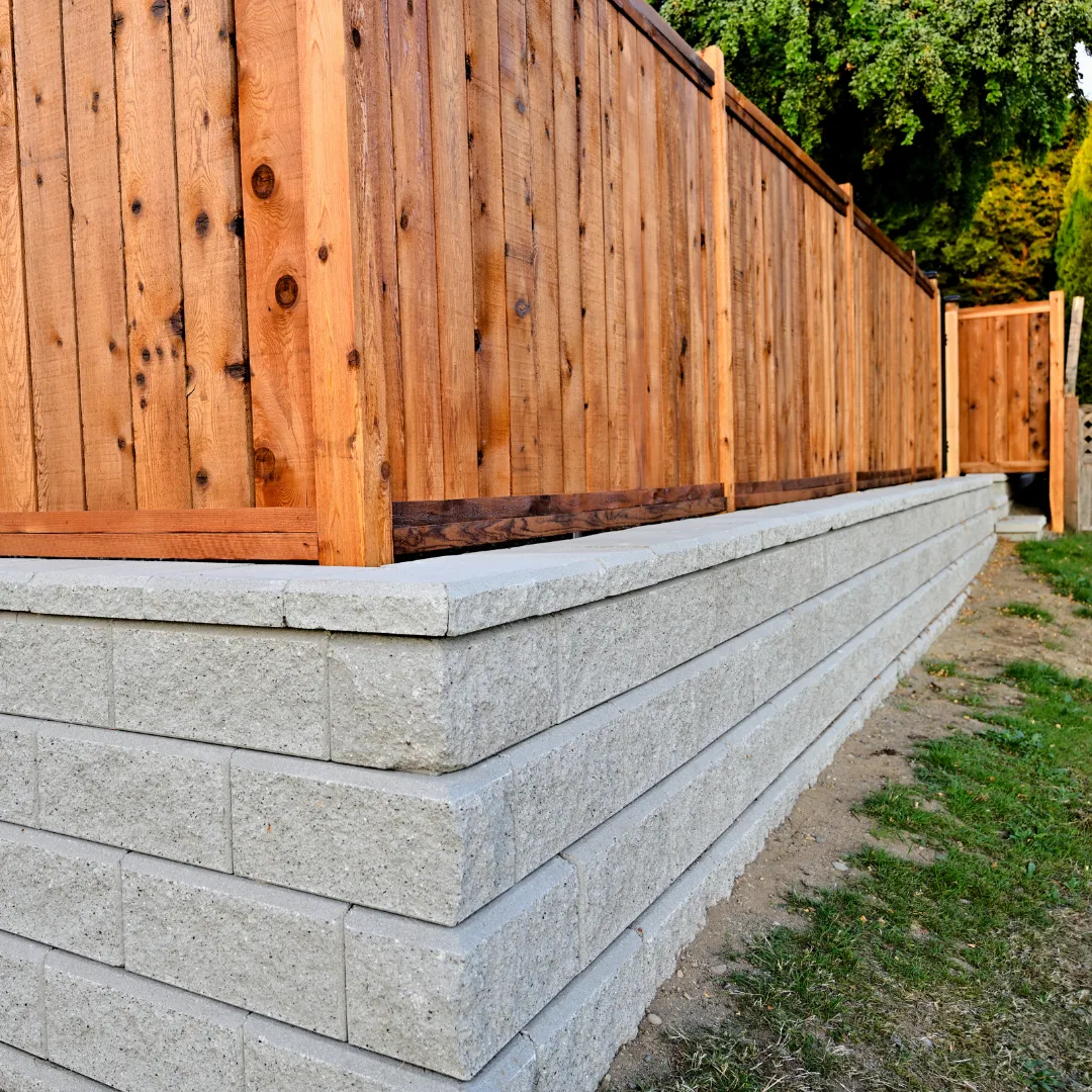 Concrete retaining wall cleaning