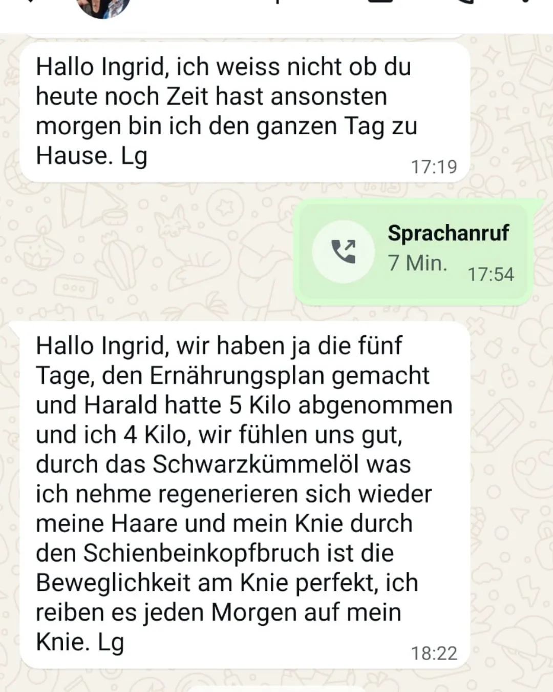 Was Menschen nach  unserer gemeinsamen Arbeit berichten
