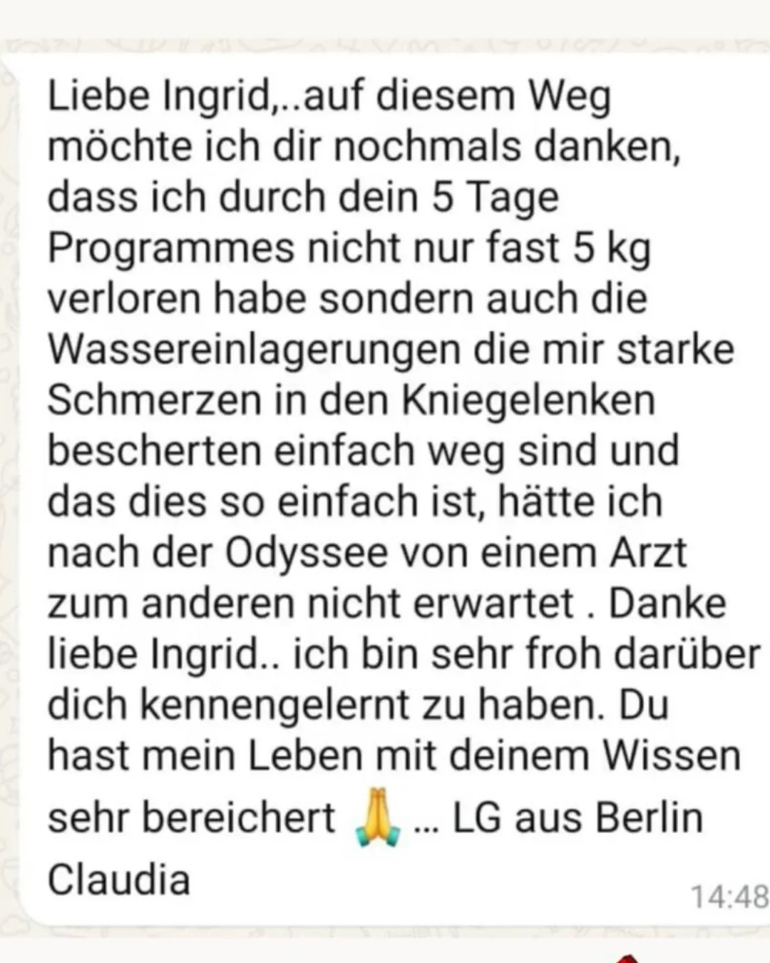 Was Menschen nach  unserer gemeinsamen Arbeit berichten