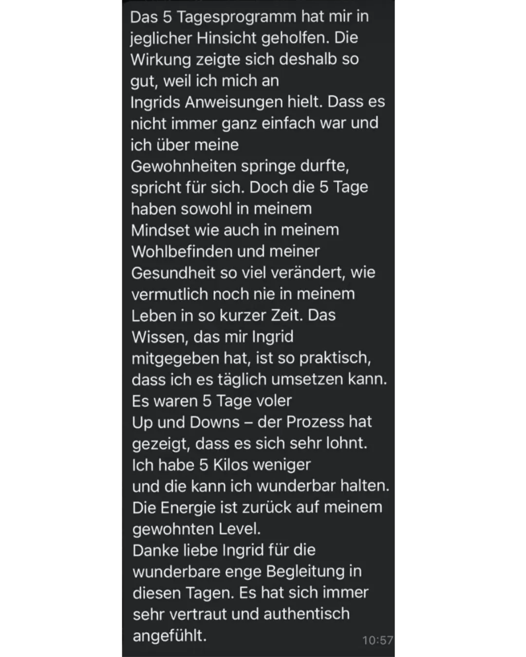 Was Menschen nach  unserer gemeinsamen Arbeit berichten