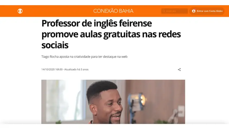 Tiago Rocha na Rede Globo Conexão Bahia