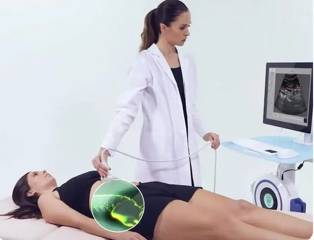 A male technician in his 30s, wearing a crisp white lab coat, demonstrates the REMS scan process to an elderly Asian man in a warmly lit, modern diagnostic room. The patient looks reassured and engaged, while the equipment is sleek and unobtrusive, emphasizing the scan’s ease and accessibility.