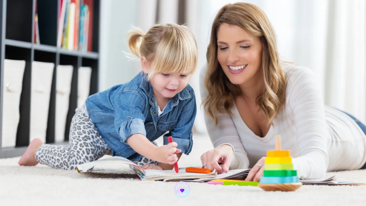 Mom and child on floor