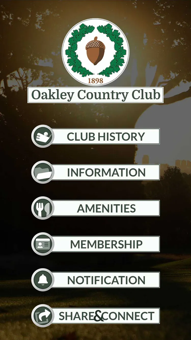 Oakley Country Club App Mockup