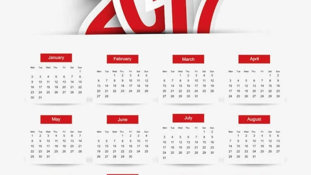 Your study schedule for 2017