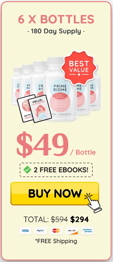 PrimeBiome 6 bottles $49