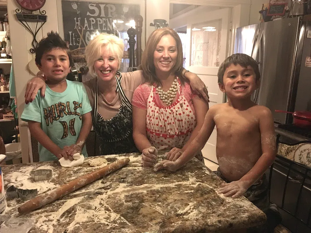 Kim and daugher and grandsons