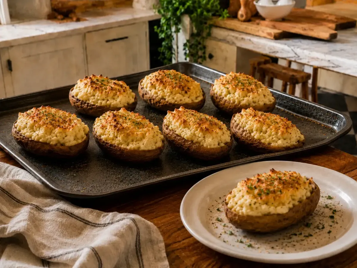 Potatoes Alfredo — Creamy Twice-Baked Potatoes with Parmesan