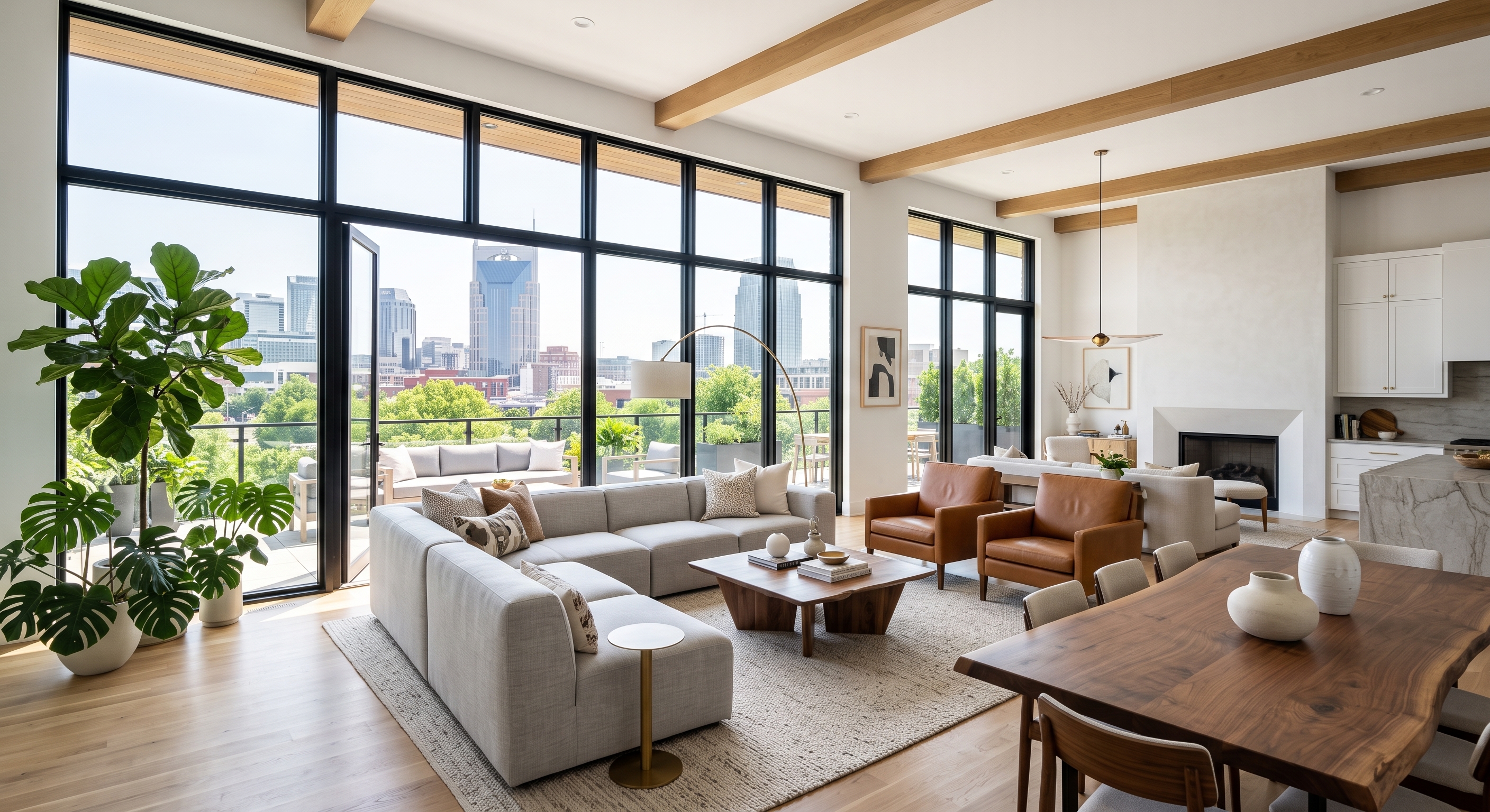 Modern Nashville residential interior with bright natural light