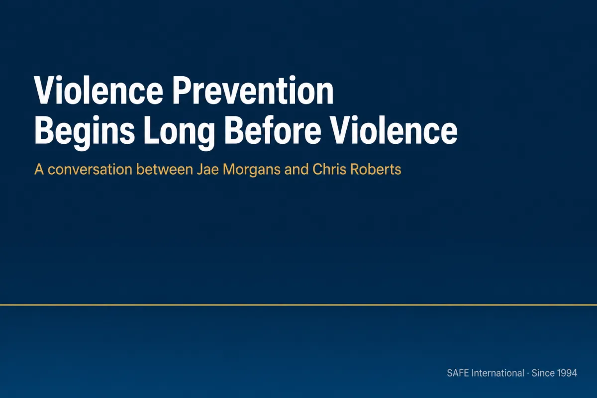 Violence prevention begins long before violence, a conversation between Jae Morgans and Chris Roberts