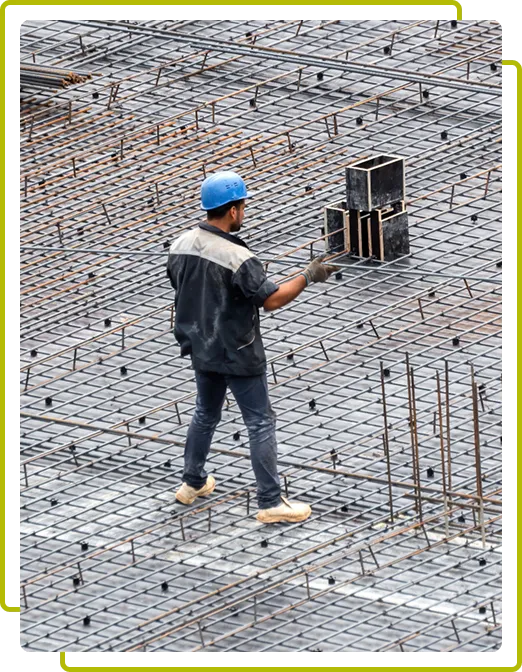 CR Concrete Construction worker prepping installation of a new concrete driveway