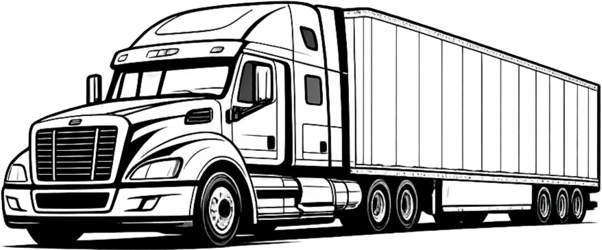 Interstate general freight hauling truck illustration representing freight transportation services