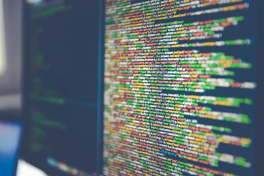 Close-up of computer code on a screen, representing scalable backend infrastructure, development, and platform integrity.