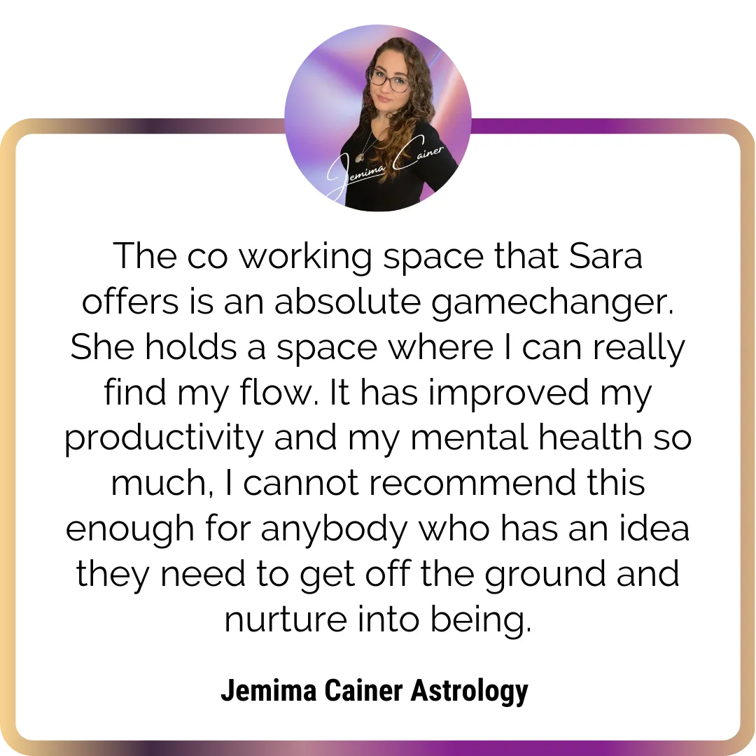 Photo of Jemima Cainer, Daily Mail astrologer, providing a testimonial about Sara Noel's services, highlighting the positive impact and support received.