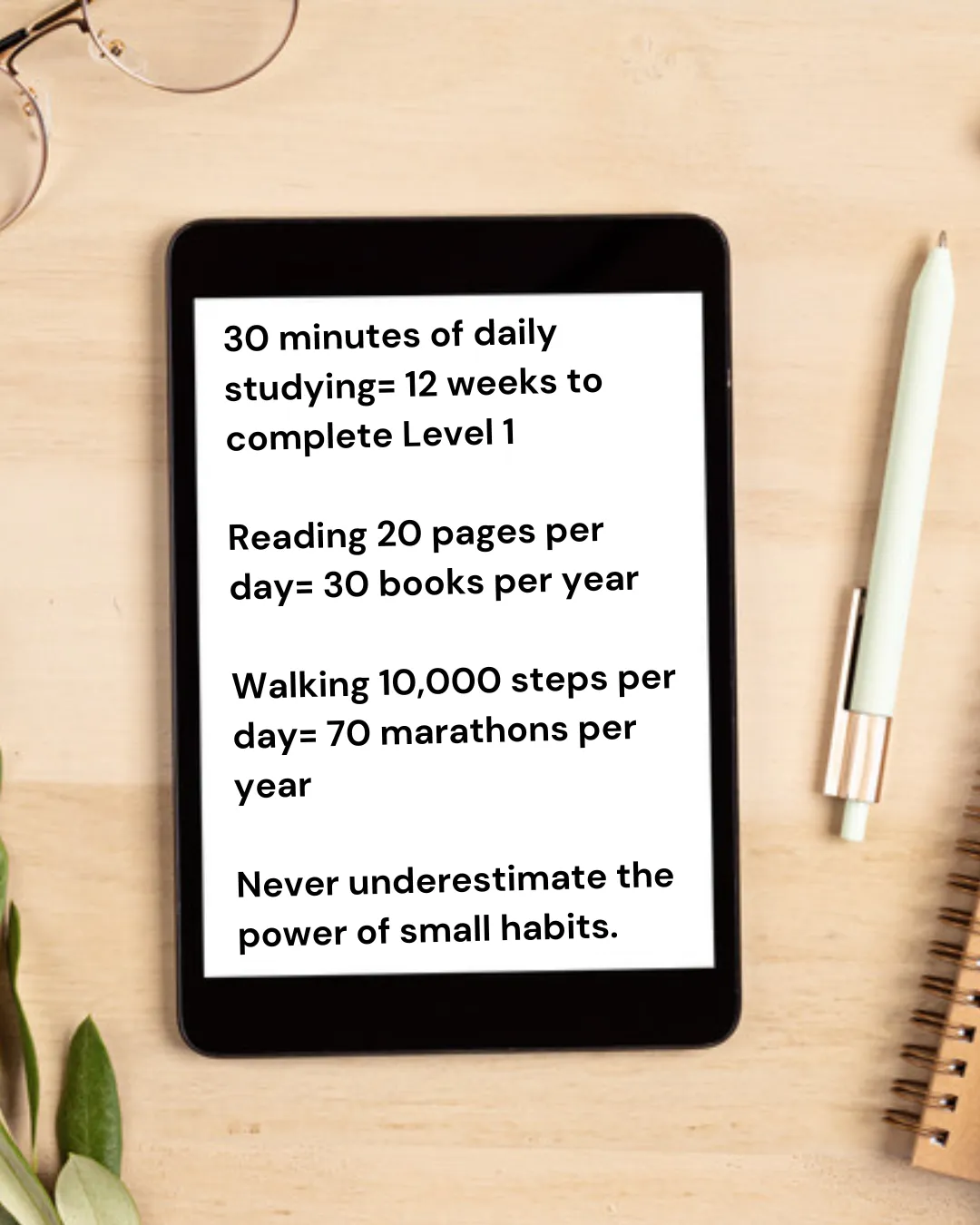 Image showing benefits of small daily habits.