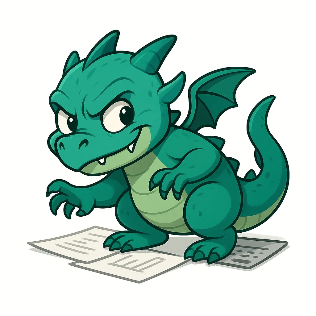 Drako the Disruptor, cheeky green draon