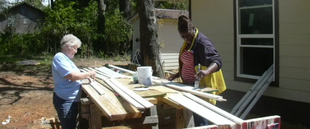 Getting lumber ready to make a ramp