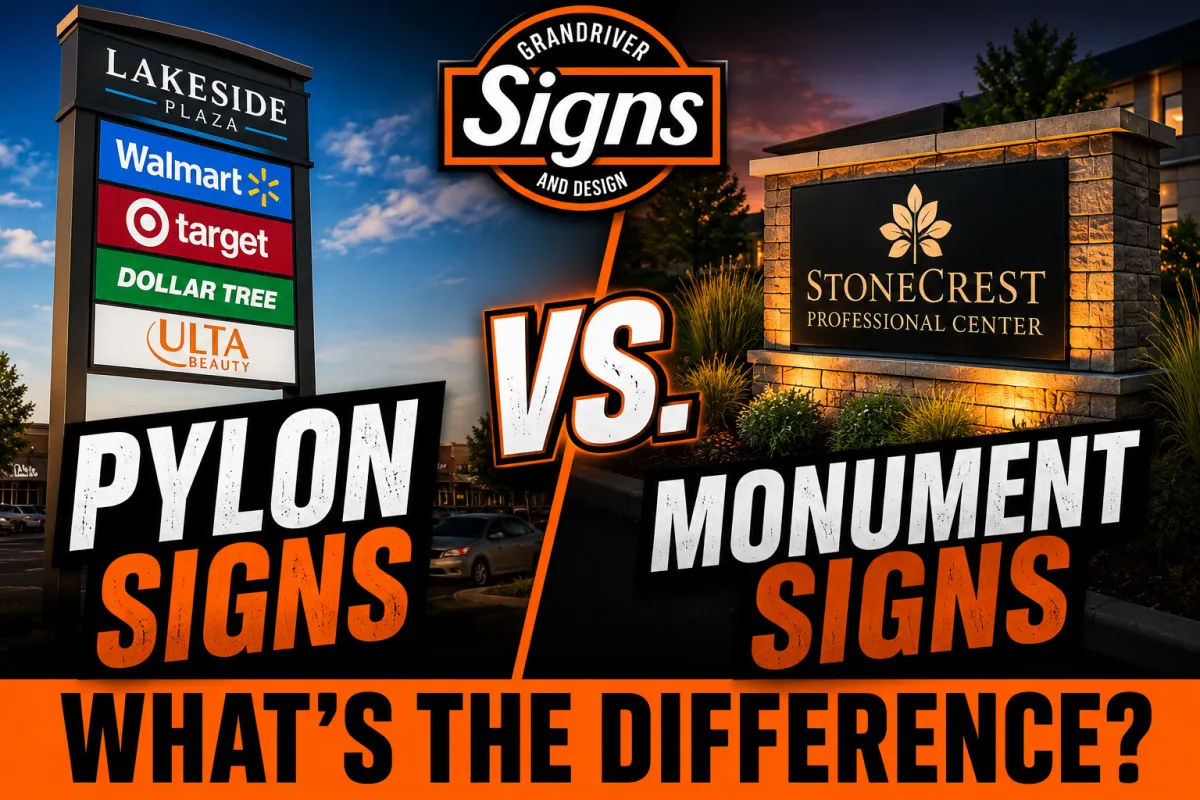 Monument Signs vs. Pylon Signs: Which Business Sign Is Right for You?