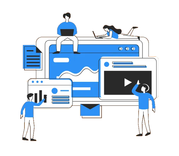 digital marketing and SEO audit dashboard illustration