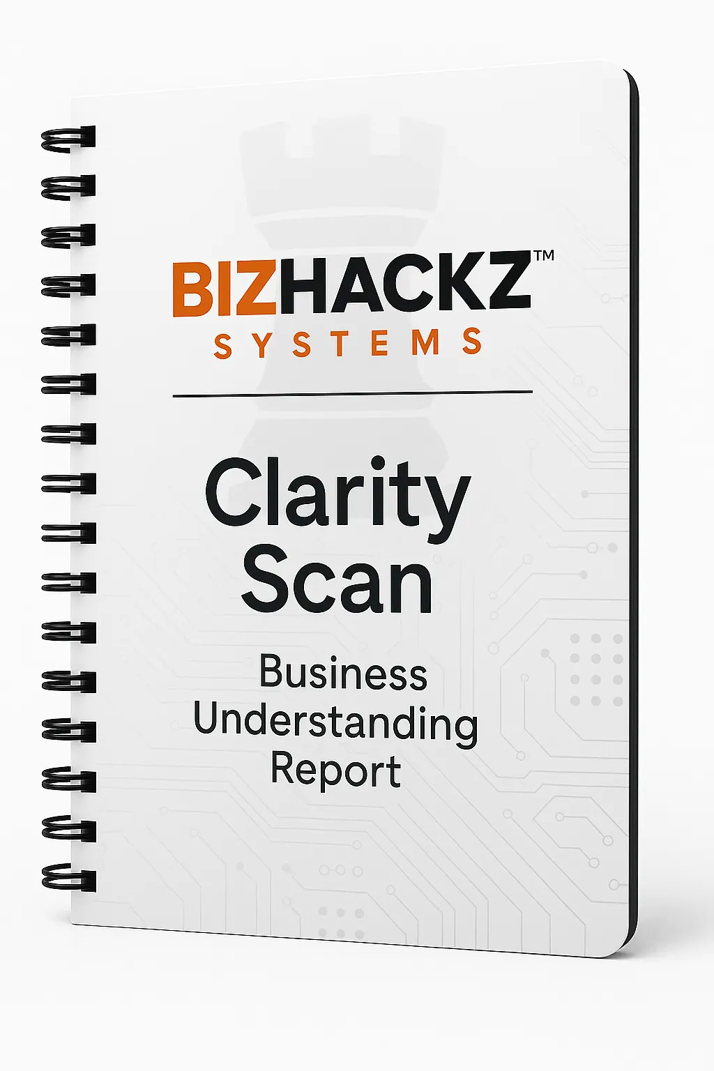Bizhackz marketing audit report notebook and pen for business SEO review