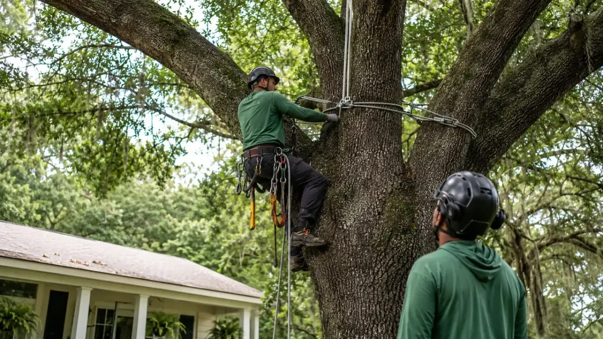 Tree crown reduction and canopy pruning performed by tree care professionals in Hawthorne, FL