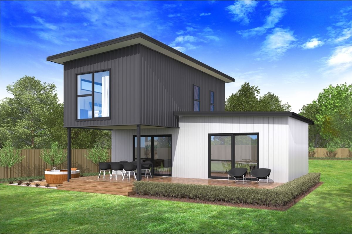 modern two storey small home design NZ compact vertical living solution