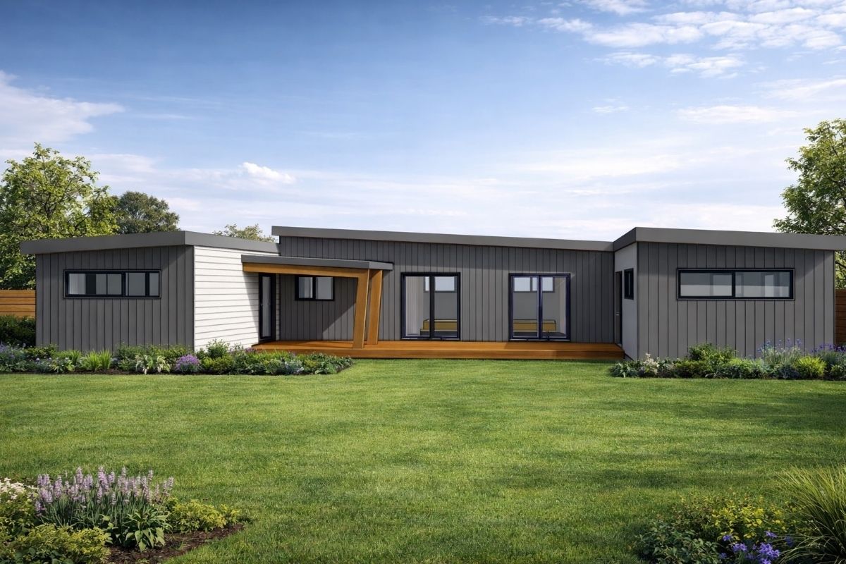 wo 2-bedroom homes on one site in New Zealand designed for multi-dwelling or shared living
