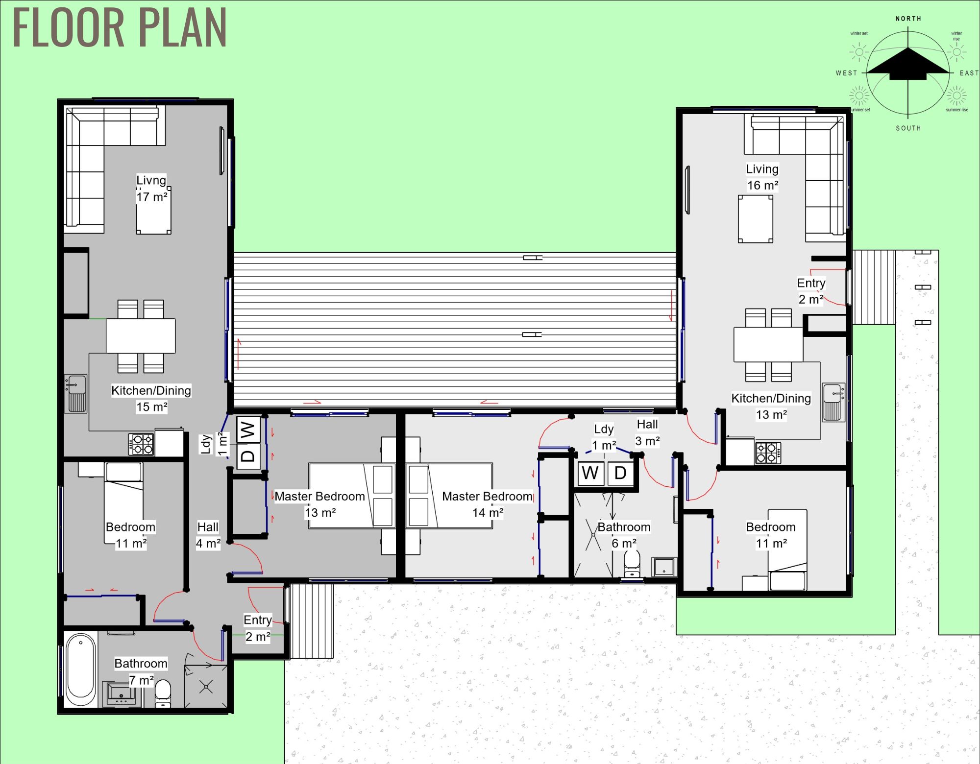 dual dwelling floor plan shared site compact homes New Zealand