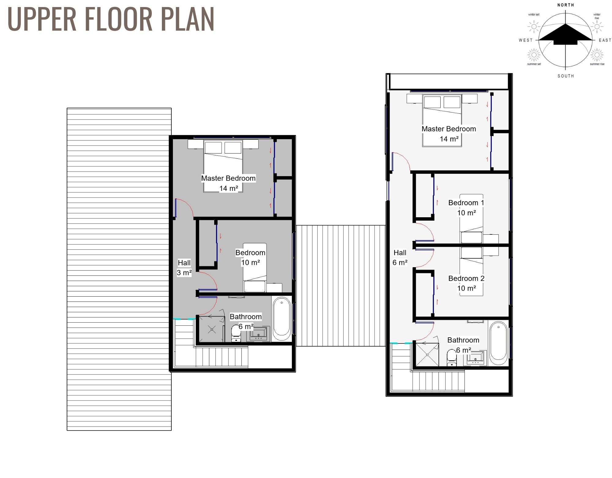 multi generational home upper floor plan two level layout NZ