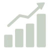 Upward bar chart icon representing personal growth, momentum, and progress in work, life, and family.
