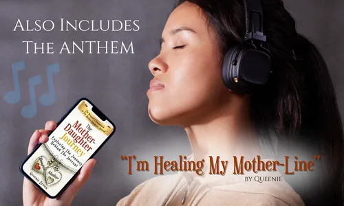 “Gold foil badge reading ‘Song Included’ for the Mother–Daughter Journey healing experience.