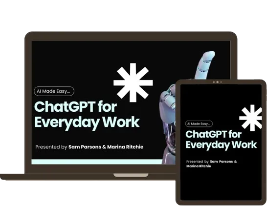 Small business owner using ChatGPT on a laptop for coaching tasks