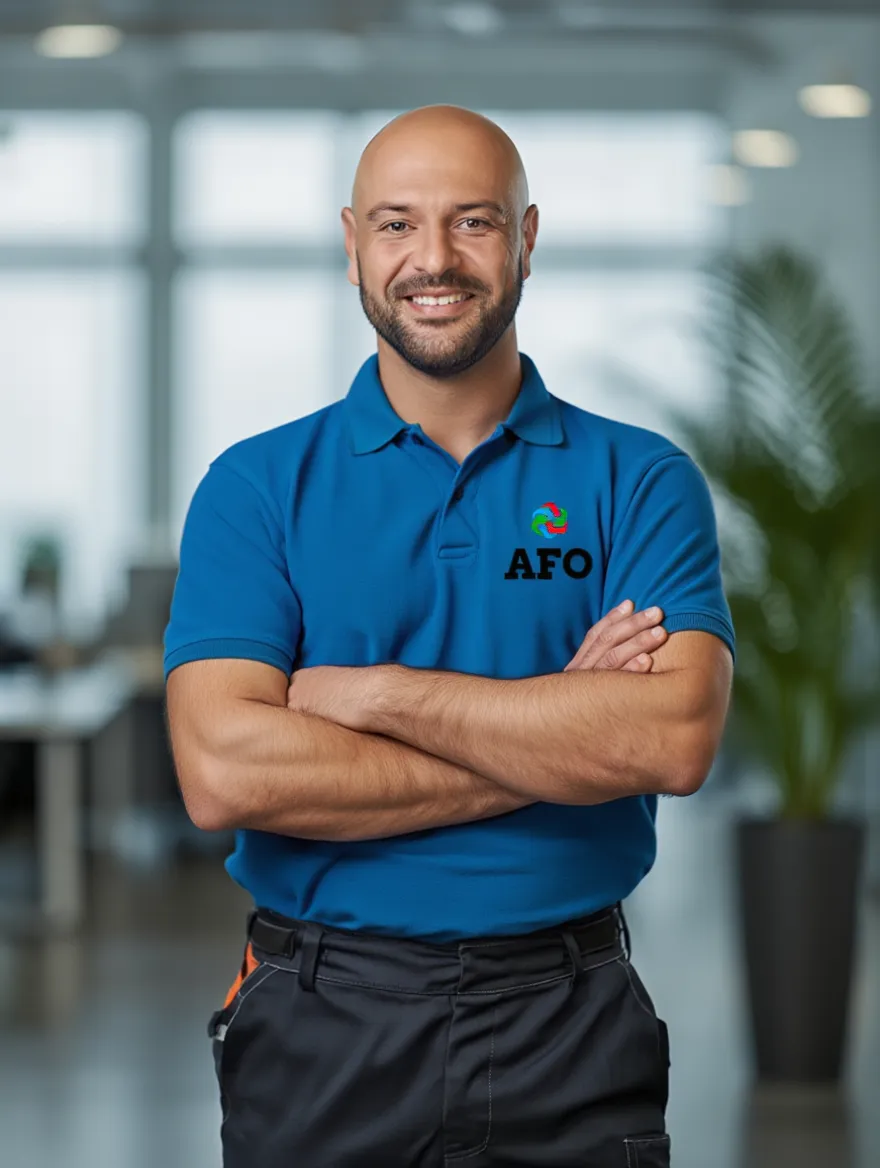 Installation résidentielle en Occitanie, toit avec panneaux solaires et techniciens au travail, vue trois-quarts.