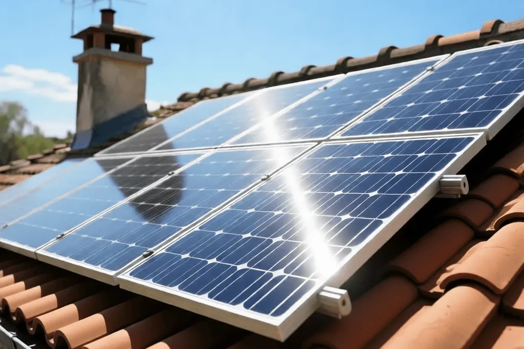 Illustration d'une unité intérieure moderne et d'un technicien avec une tablette, ambiance lumineuse et neutre.