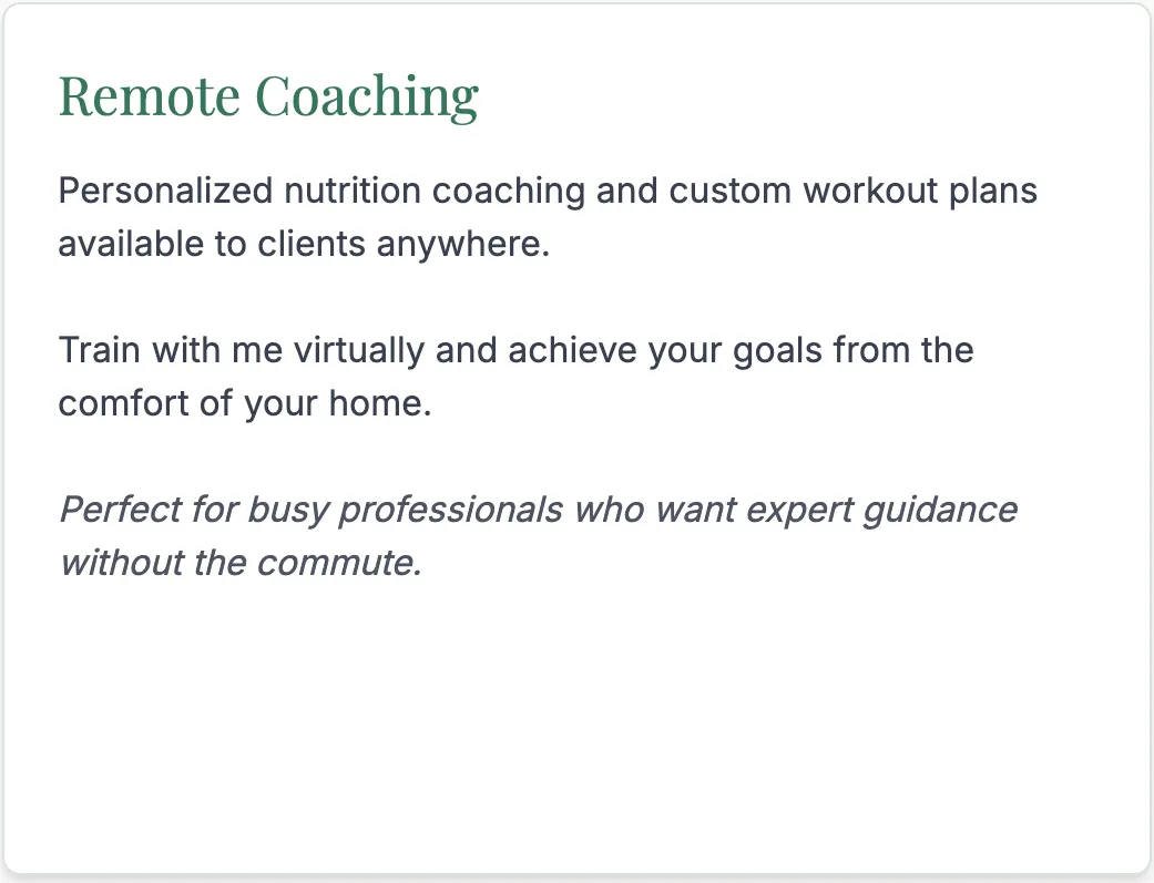 remote personal training