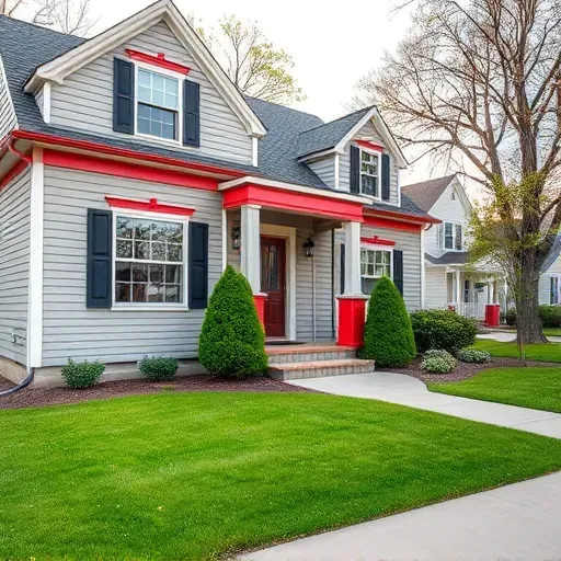 Freshly painted Milwaukee home exterior with vibrant colors, detailed siding, manicured yard, and suburban neighborhood background