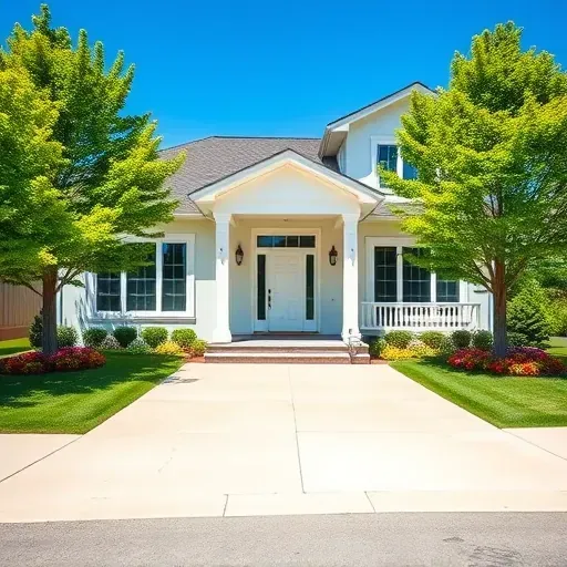Freshly painted modern home in Brookfield WI, showcasing vibrant colors, elegant porch, and manicured lawn.