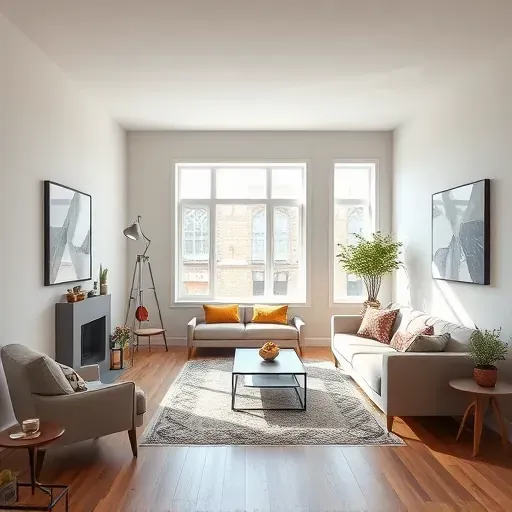Freshly painted interior wall in Milwaukee with modern decor, natural light, and stylish furnishings creating a polished ambiance.